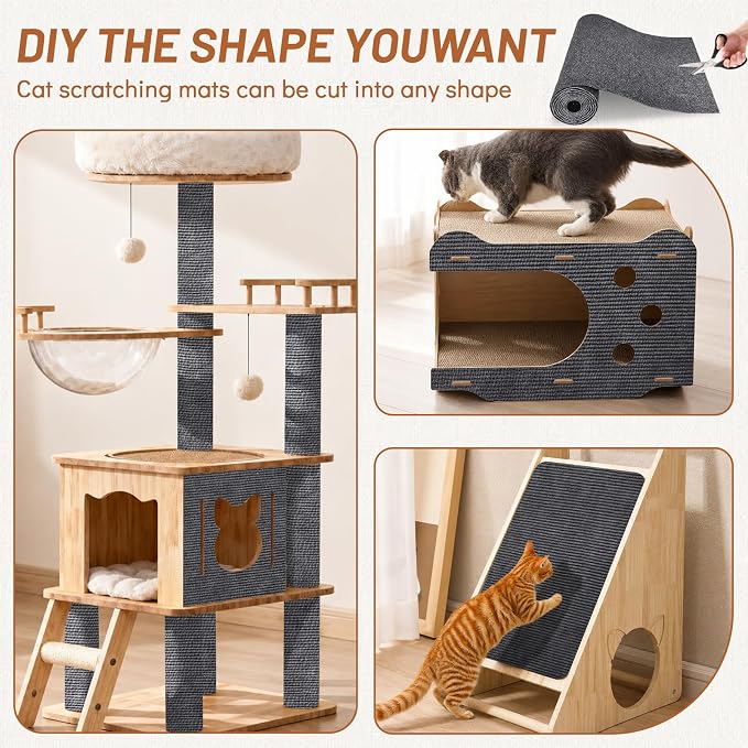 78.7" x 15.8" Cat Scratch Furniture Protector | Trimmable DIY Self-Adhesive Strong Adhesion, Won't Fall Off, Easy to Use, Leaves No Residue, for Couch, Sofa, Wall & Door - Image 3