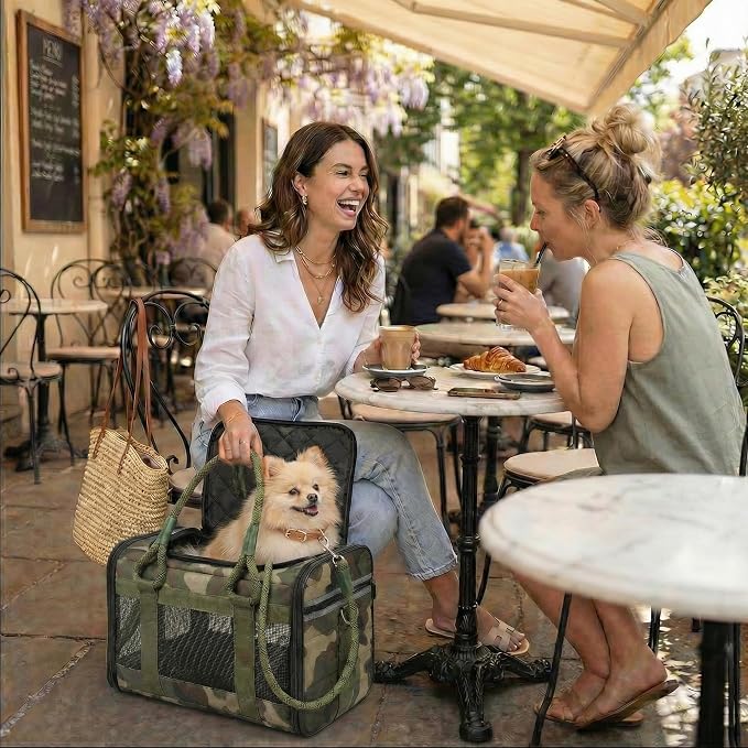 Soft-Sided Dog & Cat Carrier | for Car Rides, Vet Visits, Errands & Daily Outings | Fits Small Dogs & Cats Up to 15 lbs | 18" L x 11.5" H | Yorkies, Chihuahuas & More - Image 6