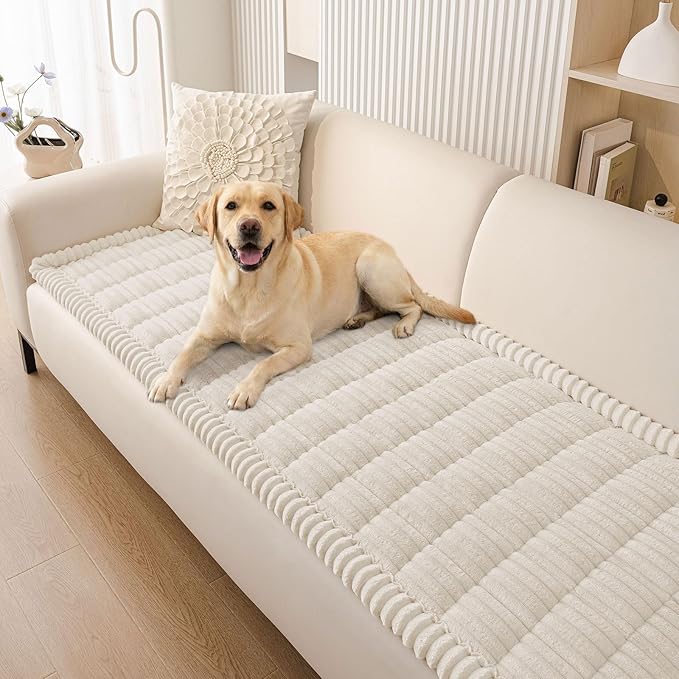 Smiry Couch Cover for Dogs, Non Slip Washable Sofa Protector for Pets | Soft Furniture Cover for Leather & Fabric Couches, Cozy Protect Against Fur, Dirt & Messes, Pet Friendly, 27.6"x82.7" by Smiry