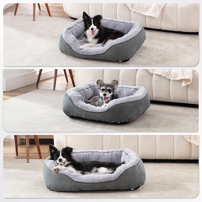 Small Dog Bed for Small Dogs, Cat Beds for Indoor Cats Washable, Orthopedic Dog Bed, Warming Soft Calming Sleeping Puppy Bed Durable Pet Bed with Anti-Slip Bottom S(20"x19"x6") - Image 8