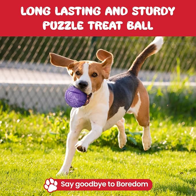 SPOT Dura-Brite Treat Ball - Treat Dispensing Dog Toy Made with Durable TPR Rubber, Interactive Slow Feeder Puzzle Ball, Prevents Boredom and Makes Mealtime Fun - 3in, Assorted Colors - Image 6