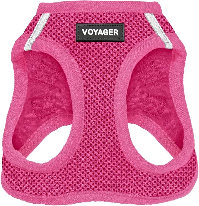 Voyager Step-in Air Dog Vest Harness - Fuchsia, X-Small | 13 - 14.5" in Chest, Reflective Bands, All Weather Breathable Air Mesh, Cats Compatible, Lightweight, Fast Drying by BestPetSuppliesLLC
