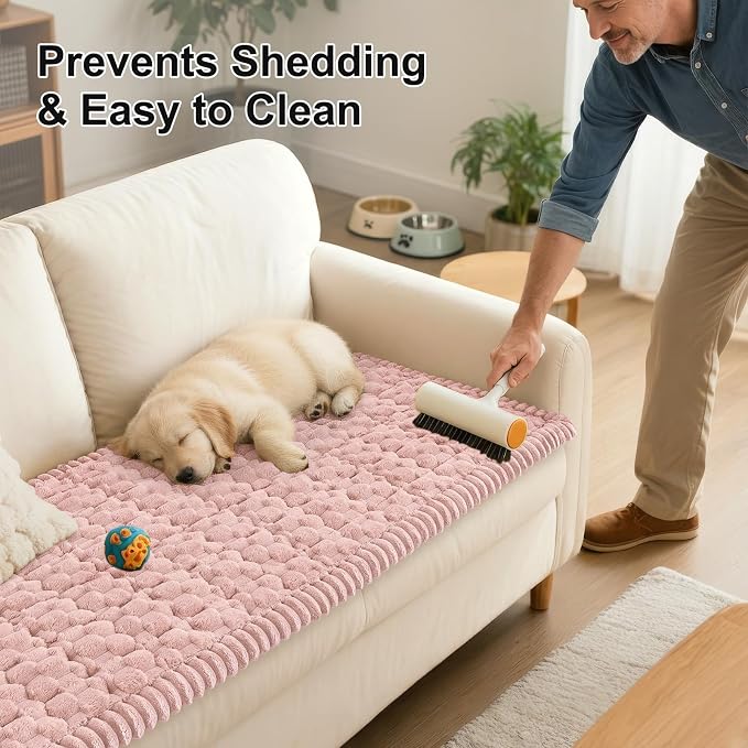 Smiry Non Slip Couch Covers for Dogs, Scratch Resistant Pet Sofa Protector | Machine Washable Soft Fuzzy Thick Furniture Cover for Sofa Loveseat Sectional Large Dogs, Dusty Rose, 27.6" x 47" - Image 6