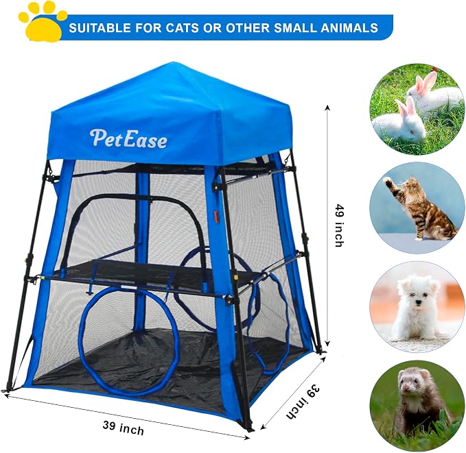 Cat Tower Tent,Outdoor Patio Cat Enclosures with Breathable Mesh,Indoor Playpen Portable Exercise Tent - Image 2