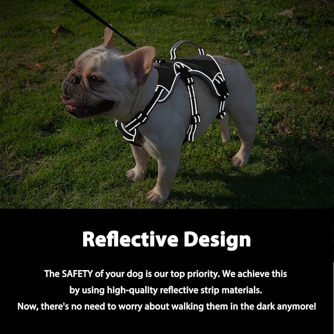 Escape Proof Dog Harness, Dachshund Harness, Reflective Dog Harness with Handle, Durable,Adjustable Vest for Small Medium Large Dogs Walking, Training, and Running Gear (Black,XL) - Image 3