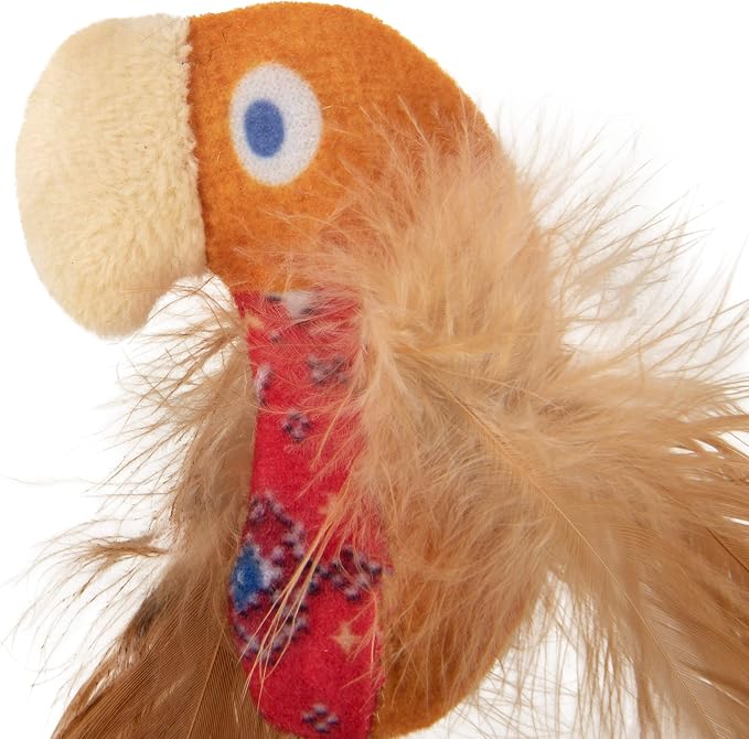Instincts by SmartyKat 2-Pack HappyNip Love Mates Feather Birds Plush Cat Toys, Contains Catnip & Silvervine - Orange/Green, 2-Pack - Image 5