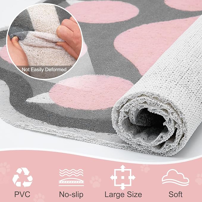 Unicorn Catcher Large Cat Litter Mat, 40"x30" Litter Trapping Mat | Kitty Litter Mat With Soft PVC Loop Mesh And Non-Slip Backing For Easy-Clean Floor Protection And Home Decor - Image 4