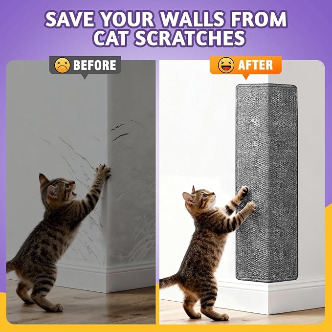 ENONCI Corner Cat Scratcher, 30x11.8 Furniture Furniture Protector Couches & Walls​ - Image 3