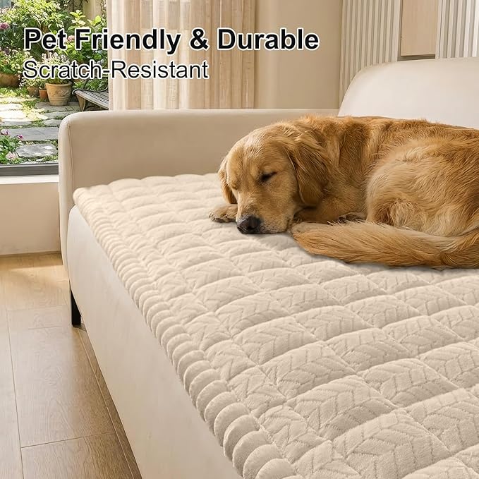 Smiry Couch Cover for Dogs, Non Slip Fuzzy Pet Sofa Covers Washable | Sofa Slipcovers for 2-3 Cushion Couch, Soft Thick Furniture Protector for Cats Dogs, Against Fur, Dirt, Scratch (27.6"x59") - Image 2