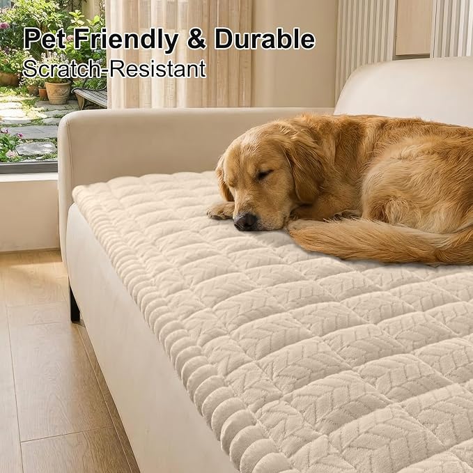 Smiry Couch Cover for Dogs, Non Slip Fuzzy Pet Sofa Covers Washable | Sofa Slipcovers for 3 Cushion Couch, Soft Thick Furniture Protector for Cats Dogs, Against Fur, Dirt, Scratch (27.6"x70.9") - Image 2