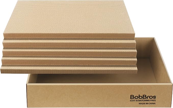 5 Packs in 1 XL Cat Scratcher, Cat Scratching Pad, Double Sided Cardboard Cat Scratcher by BobBros