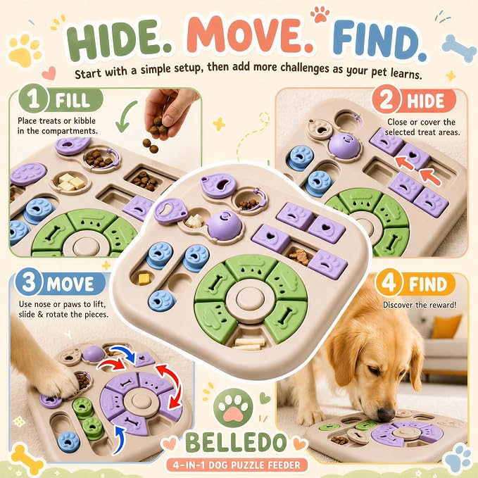 Interactive Dog Puzzle Toys for Smart Dogs - Mental Stimulation Puzzle Toys for Small & Medium Dogs, Treat Dispensing Dog Enrichment Toys for Beginner Dogs - Image 6