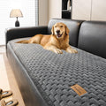 Couch Covers for Dogs Washable, Velvet Dog Couch Cover Protector, Fuzzy Plush Pet Sofa Cover for 3 Cushion Couch, Sofa Covers for Pets(1PC,Dark Grey,27.6"x82.7",3 Seater Sofa Pad Cover) by PJLZJFBY