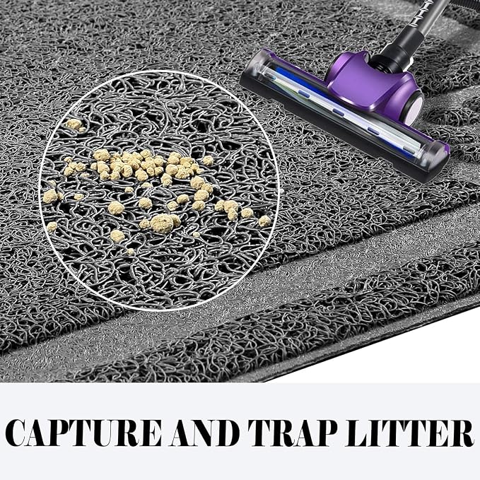 UPSKY Large Cat Litter Mat Trapper 35"×23", Waterproof, Non-Slip, Gray | Large Litter Box Mat, Foldable Trapping Mat, Anti-slip Design, For Cat Litter Boxes and Sensitive Paws, Easy to Clean - Image 5