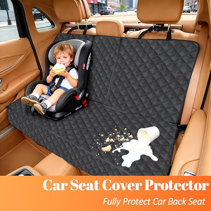 JSTHT Dog Seat Cover, 100% Waterproof Bench Seat Cover Protector Scratch Proof Nonslip Durable Soft Pet Back Seat Covers for Cars Trucks & SUV - Image 4