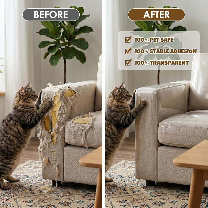 Anti Cat Scratching Scratch Furniture Protector (Roll 118" × 11.8") | High Quality and Transparent Vinyl Anti Cat Scratching - Image 4