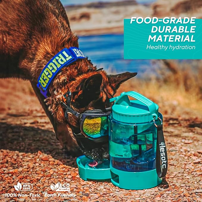 77oz Portable Dog Water Bottle, Large Travel Water Bowls for Dogs Camping Essentials Hiking Park Traveling Beach Walk Accessories, Dog Water Bowl Dispenser with Pull-Out Drinking Bowl, BPA Free - Image 2