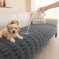 MYSKY HOME 100% Waterproof Couch Cover for Dog, Plush Pet Couch Covers for Sofa Washable, Couch Covers for 2 Cushion Sofa Pet Friendly, Non-Slip Sofa Covers Slipcover Protector, Dark Grey, 35"x63" by MYSKYHOME