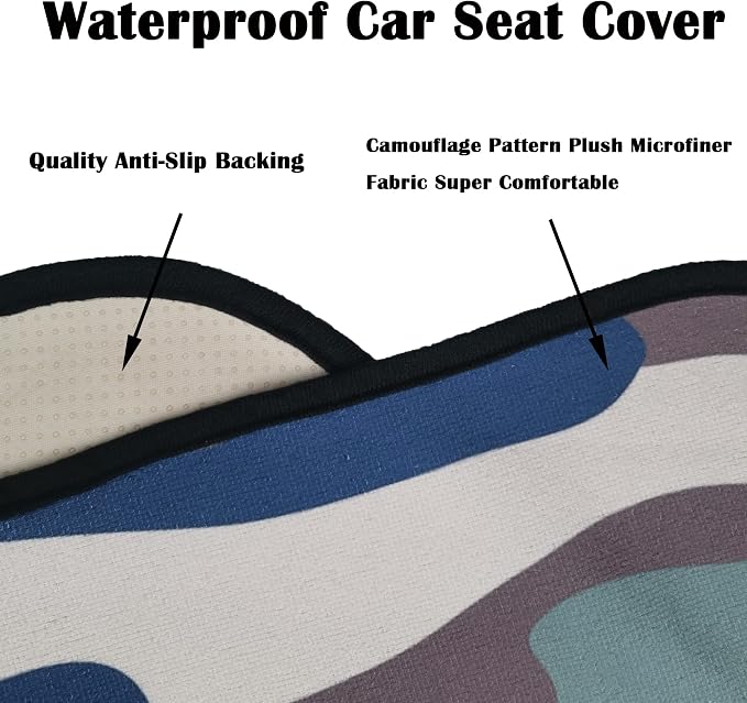 Car Seat Cover Protector Front Seats,for Gym Workout,Running,Swimming,Beach and Hiking,Waterproof Sweat Towel Bucket Seat Covers for Cars SUV Trucks (Camouflage, 2Pcs) - Image 5