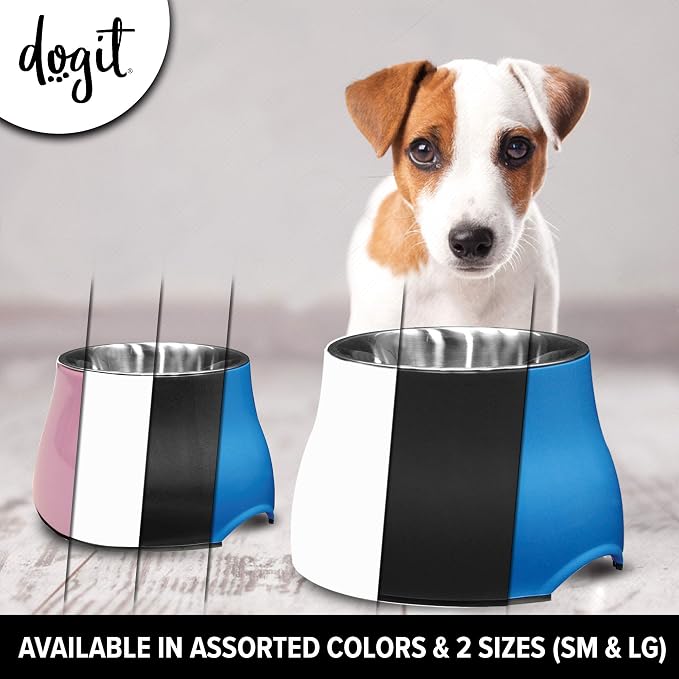 Dogit Elevated Dog Bowl, Stainless Steel Dog Food and Water Bowl for Small Dogs, Blue, 73743 - Image 5