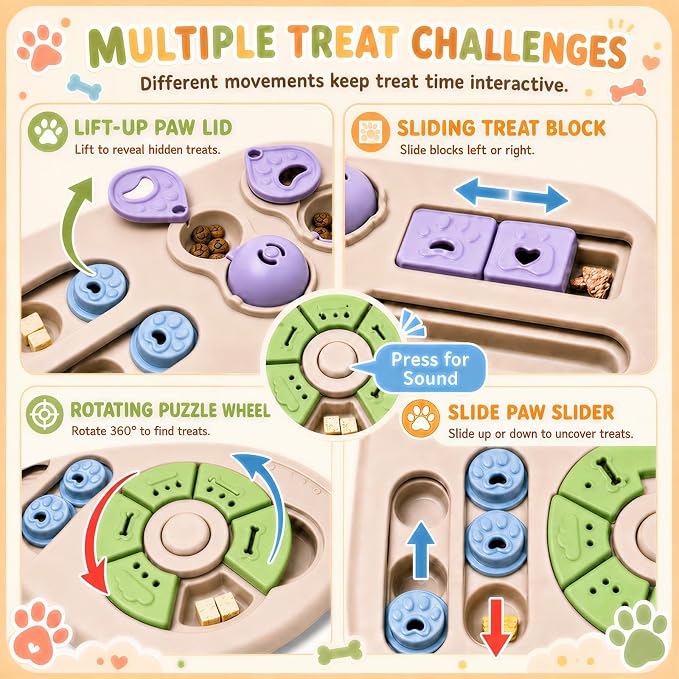 Interactive Dog Puzzle Toys for Smart Dogs - Mental Stimulation Puzzle Toys for Small & Medium Dogs, Treat Dispensing Dog Enrichment Toys for Beginner Dogs - Image 8