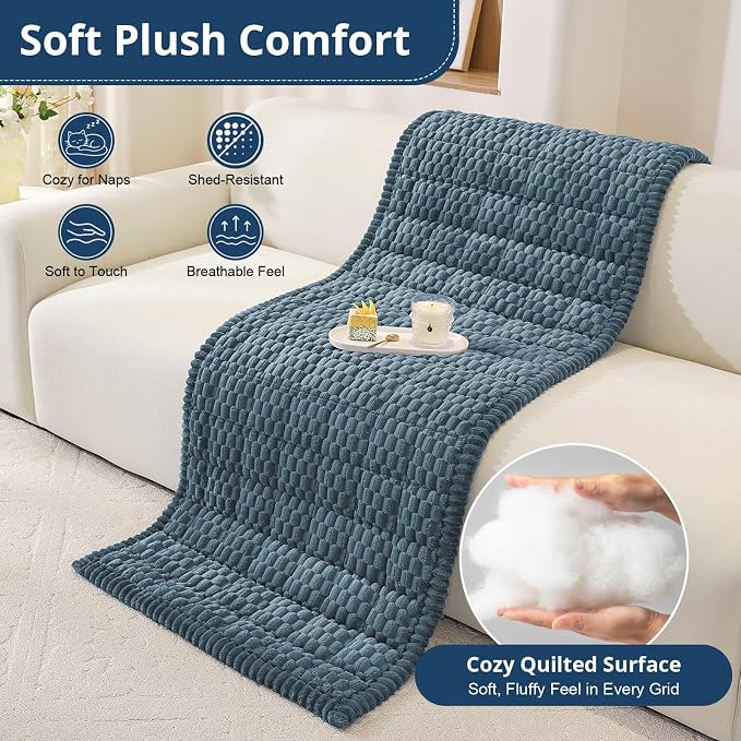 OstepDecor Couch Cover for Dogs, Washable Non Slip Sofa Cover for Pets | Soft Couch Covers for Sofa, Loveseat and Sectional, Furniture Protector Against Pet Hair & Dirt (27.6" x 86.6", Blue) - Image 6