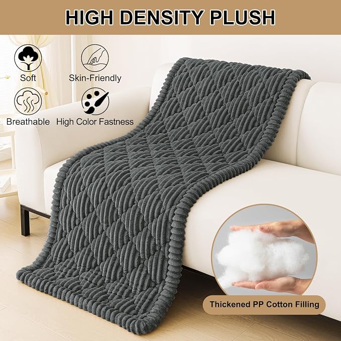Smiry Couch Cover for Dogs Washable, Non Slip Fuzzy Pet Sofa Protector | Soft Thick Furniture Cover for Sofa, Loveseat and Sectional, Scratch & Pet Hair Resistant (Dark Grey, 43" x 82.7") - Image 9