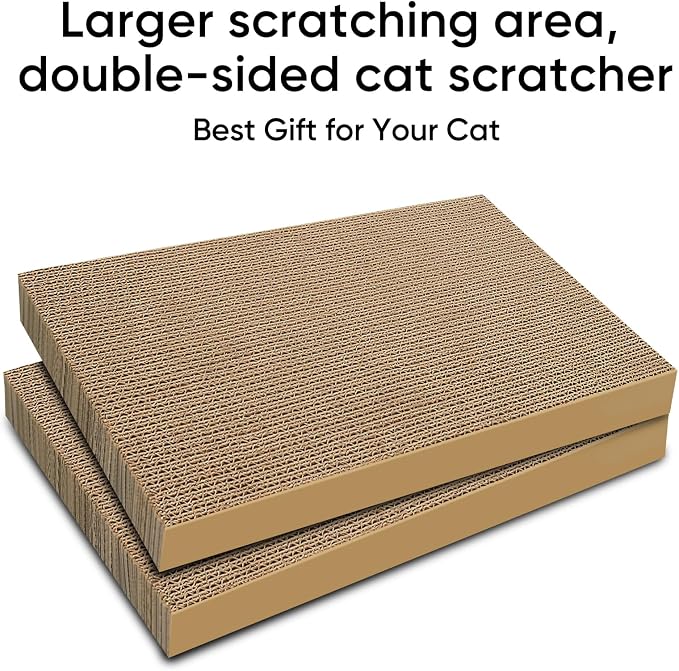 Cat Scratcher 6-Pack Refills, Large Cardboard Pads for Indoor Cats | Recyclable Corrugated Cardboard Pads, Ideal for Daily Scratching and Furniture Protection, Premium Scratch Pad for Kittens - Image 4