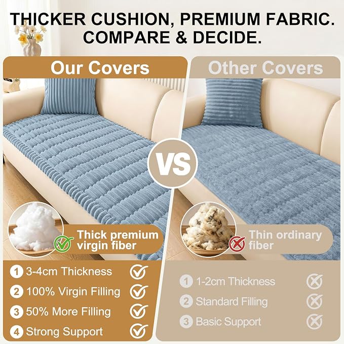 Smiry Couch Cover for Dogs, Non Slip Washable Sofa Protector for Pets | Soft Furniture Cover for Leather & Fabric Couches, Cozy Protect Against Fur, Dirt & Messes, Pet Friendly, 27.6"x82.7" - Image 5