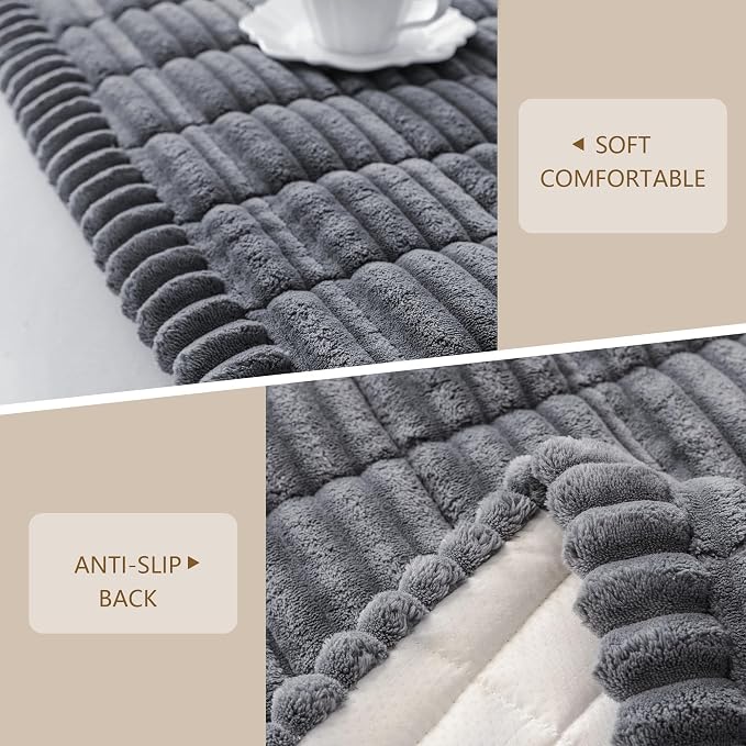 MEETSKY Couch Arm Covers for Dogs, Non Slip Plush Chair Covers Washable | Plush Couch Protector for Armrest & Backrest, Sofa Slipcovers for Dogs, Against Fur, Dirt, Dark Grey, 27.6" x 27.6" - Image 4