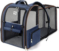 Large Cat Backpack Carrier Expandable Pet Carrier Backpack for Small Dogs Medium Cats Fit Up to 18 Lbs, Dog Backpack Carrier, Foldable Puppy Backpack Carrier for Travel, Hiking,Blue by LEKEBOBOR