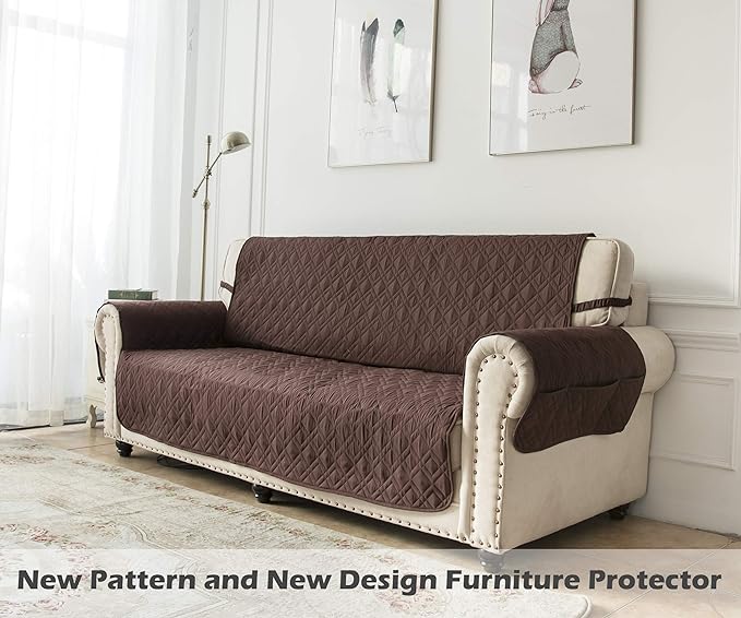 Ameritex Couch Sofa Slipcover 100% Waterproof Nonslip Quilted Furniture Protector Slipcover for Dogs, Children, Pets Sofa Slipcover Machine Washable (Chocolate, 78") - Image 7