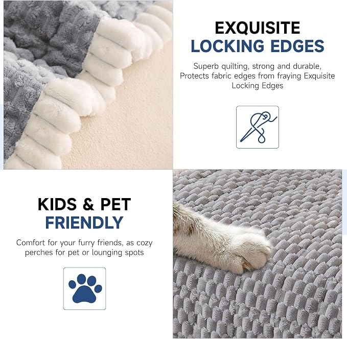 OTOB Couch Cover for Dogs Washable Non Slip Pet Couch Covers Sofa Protector | Light Gray, 27.6" x 59.1", Fuzzy Soft Plush, Pet Friendly, All Seasons, Breathable, Modern, Wear-Resistant, Loveseat Covers - Image 4