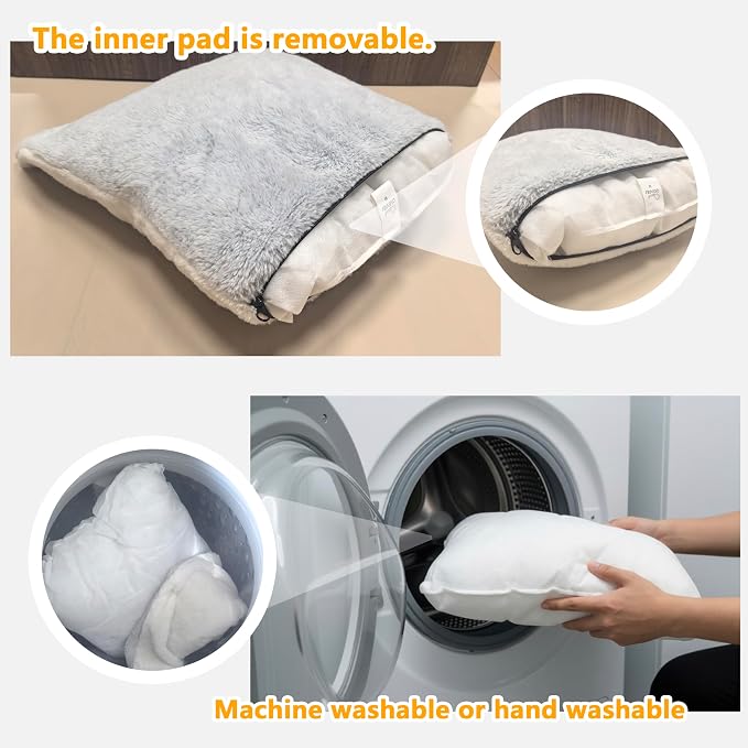 cat Bed cave-cat beds for Indoor Cats,Soft and Comfortable Cute Pet Bed，cat House,with Removable Washable Cushioned Pillow,Enclosed cat Bed,Kitty pet hut、Hideaway,Small Large Dog Tent (Grey) - Image 7