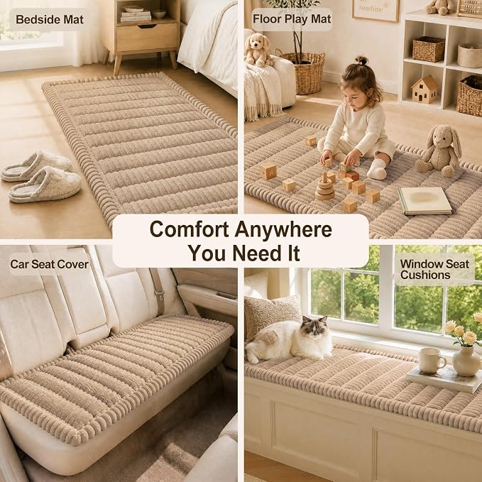 decorUhome Couch Cover for Dogs, Non Slip Fuzzy Thick Pet Sofa Protector | Pet Friendly, Machine Washable, Fits 3-Cushion Sofa, Protects Against Pet Hair & Daily Messes, Khaki, 27.6" x 82.7" - Image 9