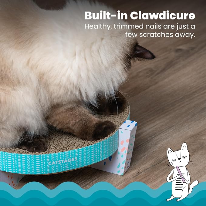 Catstages Scratch,Snuggle & Rest – 2‑in‑1 Indoor Cat Scratcher & Elevated Cat Lounger,Catnip Included,(Pack of 6) - Image 4