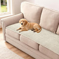 H.VERSAILTEX Plush Chenille Couch Cover for 3 Cushion Couch Anti Slip Washable Sofa Slipcovers Soft and Durable Furniture Protector for Dogs Cats Kids (27.5" x 82", Ivory) by HVERSAILTEX