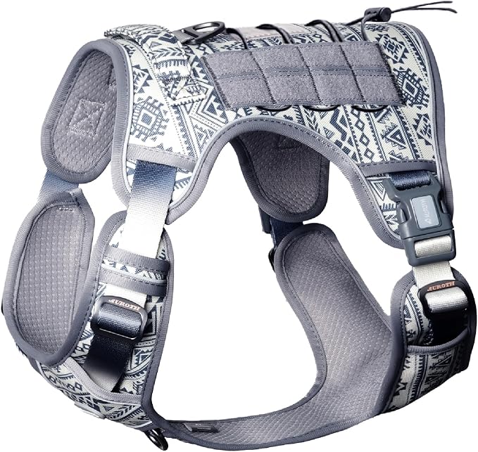 AUROTH Tactical Dog Harness Medium Sized Dog No Pull Adjustable Dog Vest | Heavy Duty with Handle, Breathable Padded, Reflective, Military K9, Easy Control for Working Traning, Army Yellow, Mediun by AurothPets