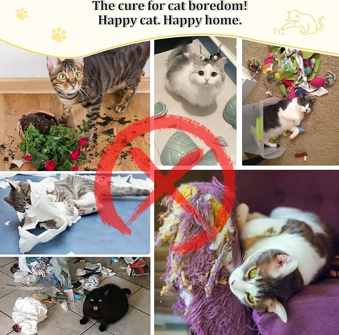 Ownpets 2-in-1 Cat Tunnel Large Lollipop Collapsible Cave Plush,12"D, Beige | Foldable Tunnel Bed, Fluffy Ball, Multi-Exit Maze, For Cats Kittens Puppies Rabbits, Soft Plush, Easy Store, Cozy Hiding Spot - Image 9