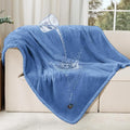 Luciphia Waterproof Blanket for Large Dog, Reversible Sherpa Couch Cover | waterproof pet blanket sherpa fleece reversible couch cover bed protector car from spills scratches, Blue 65" x 57" by luciphia