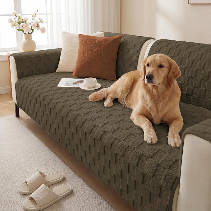 Foxdecor Couch Cover for Dogs Sofa Covers Non Slip Couch Pad Pet Friendly | Pet Couch Covers Washable Sofa Protector, Furniture Cover Couch Seat Protector for Living Room, Coffee 30x70 Inch by Unknown
