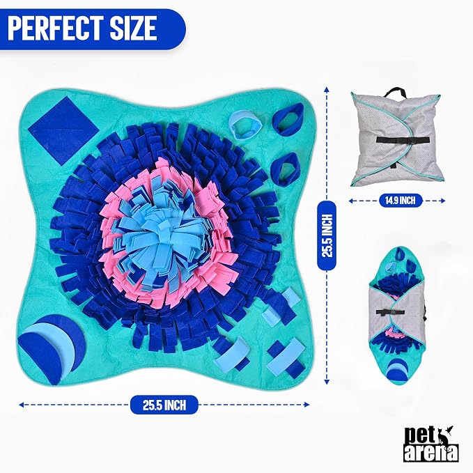 PET ARENA Large Sniffing Mat 25 x 25 Inch Interactive Feeding Toy | Promotes natural hunting instincts, reduces boredom, supports mental stimulation, and provides engaging playtime for pets. - Image 3