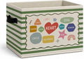 Shape Educational Storage Bins Box, Colorful Collapsible Organizer Basket | fun toddler learning storage box basket for books clothes, green striped organizer for nursery bedroom playroom, 10x14 in by Unknown