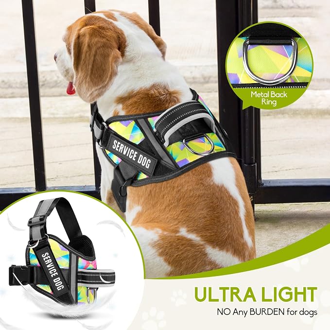 Service Dog Vest Harness and Leash Set, Animire in Training Dog Harness with 10 Dog Patches, Reflective Dog Leash with Soft Handle for Small, Medium, Large, and Extra-Large Dogs (Multi-Colored,XL) - Image 5