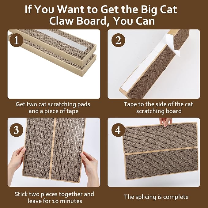 HappyFreeSX Splicing Cat Scratch Pad: Cat Scratchers for Indoor Cats, Cat Scratching Pad, Cat Scratcher Cardboard, Cat Scratching Pad, Premium Scratch from Cats, Double-Sided Design - Image 4