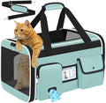 HUANLANG Large Cat Carrier Travel Soft Sided Pet Carrier Airline Approved | Dog Carriers for Small Dogs Medium Cats,Collapsible,3 Storage,zipper lock,Reflective strips,Luggage Strap, Up to 15 Lbs by HUANLANG