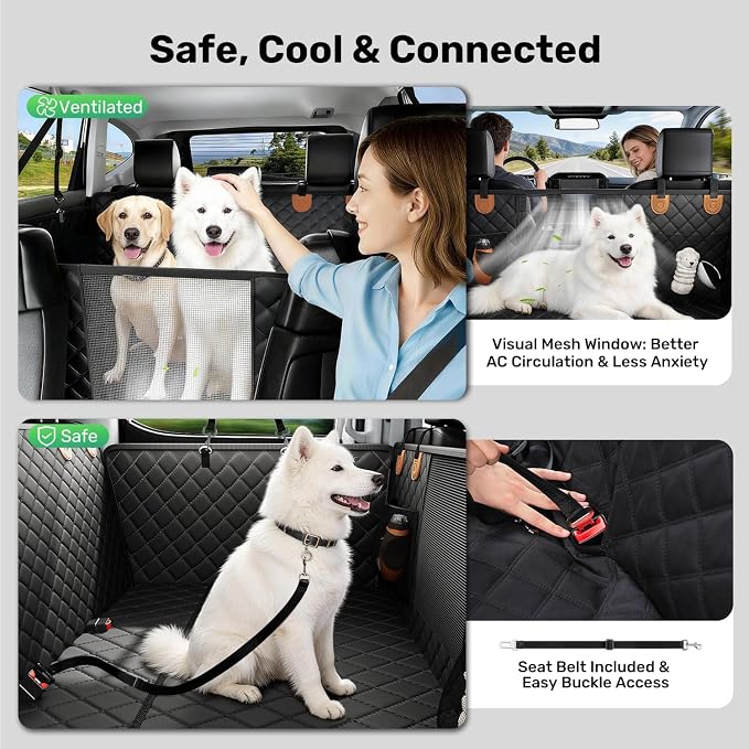 Zanch Hard Bottom Dog Seat Cover for Trucks, 25" L Back Seat Extender | 450 lb Hard Bottom Support, Waterproof, Scratchproof, Fits Cars, SUVs & Trucks, For Multiple Large Dogs - Image 6