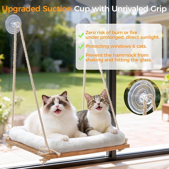 [4-Pack Suction Cups Only] Replacement Suction Cups with Screw Caps for Cat Window Perch, Clear PVC Threaded Nut Window Hammock Spare Parts for Indoor Cat Bed Window Seat - Image 5