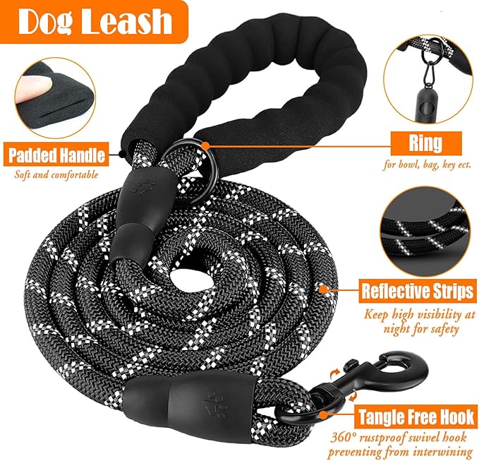 LOBEVE No Pull Dog Harness, Collar & Leash Set with Travel Accessories | Includes Dog Seat Belt, Collapsible Bowls & Poop Bag Dispenser. Ideal for Training, Walking, Hiking. Fits Small to Large Dogs - Image 5