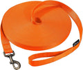 HIKISS Long Dog Leash Obedience Recall Training Agility Lead with Thickening Material for Large Dog - 15ft 20ft 30ft 50ft 100ft Training Leash(Orange 100ft) by HiKiss